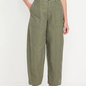 Old Navy High-Waisted Canvas Barrel Ankle Pants